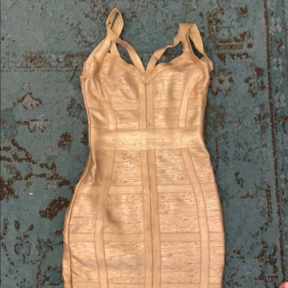 house of cb rose gold dress